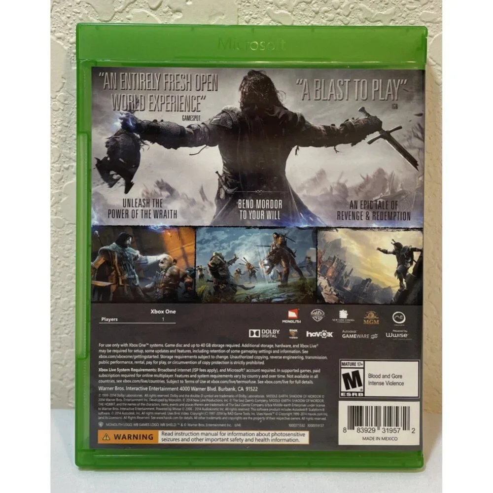 Middle-earth: Shadow of Mordor (Microsoft Xbox One, 2014)